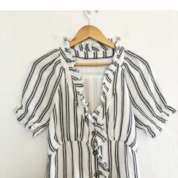 Pilcro Black and White Striped Midi Dress - Picture 4 of 13